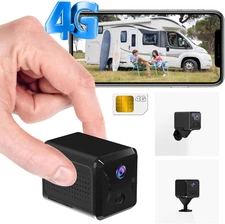 No WiFi Security Camera with SIM Card, 4G LTE Cellular Black 