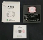 Pink GPS Pet Tag Item Locater With Black Collar Compatible With Apple Find My