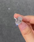 Oval 6.30 Ct IGI Certified Lab Grown Diamond Hidden Halo Ring 950 Platinum VVS2 — photo 1