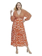 Diane Von Furstenberg DVF For Target Ginkgo Cherry Tomato Maxi Dress M
