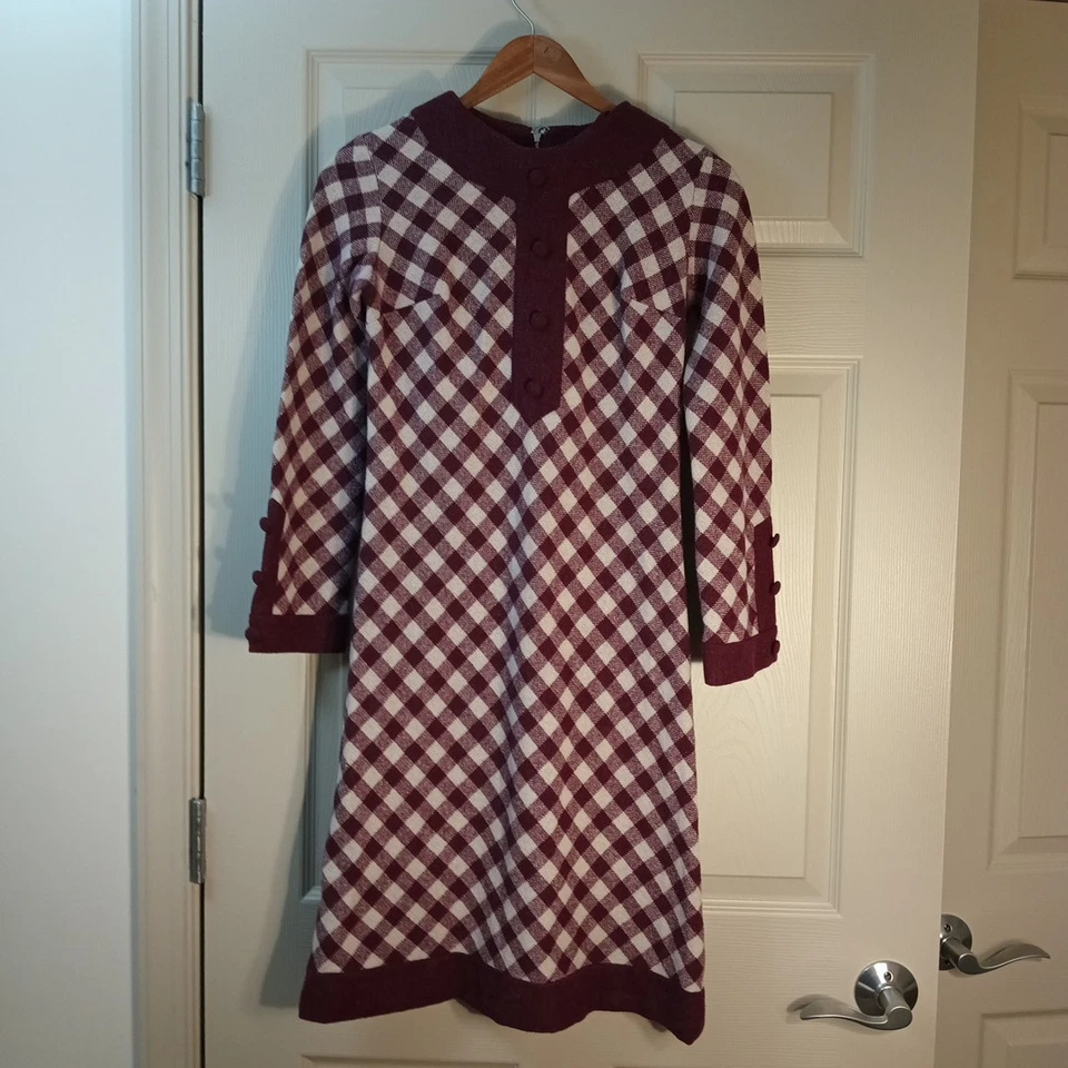 Vestido recto vintage años 60 Groovy Mod Flower Power Gogo Mini (Misty Lane) talla XS Foto 4 de 4