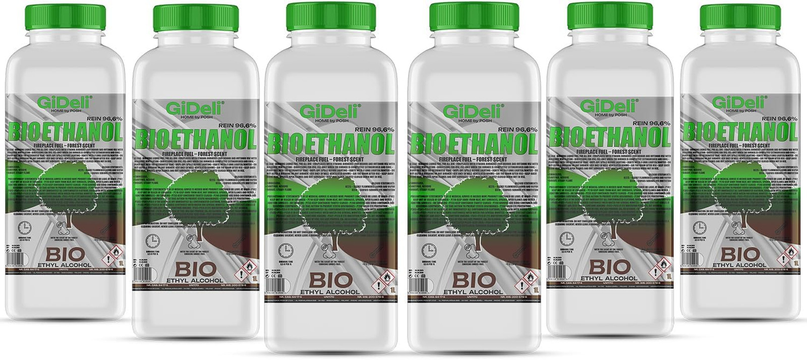 Bioetanolo 6x1L Profumo Forestale 96,6% | Combustibile per Biocamini