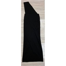 PRETTY LITTLE THING Black One Shoulder Maxi Dress Slit Formal Evening Size 12