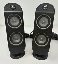 Logitech X-530 5.1 Rear Right and Left Speakers (Black & Yellow Connectors)