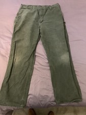 VTG Carhartt B11 MOS Canvas Carpenter Work Pants 38/32 Faded Distressed