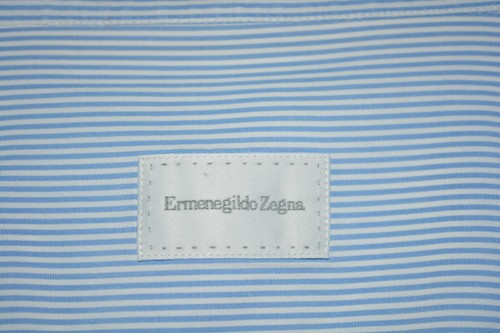 $525 MINT Ermenegildo Zegna Pinpoint Stripe Cotton Dress Shirt 18 36 - Picture 2 of 12
