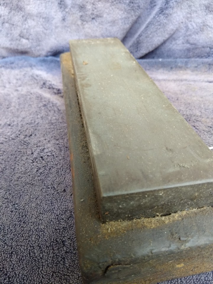 Vintage Green Oilstone Sharpening Honing Stone for Chisels Razors Etc