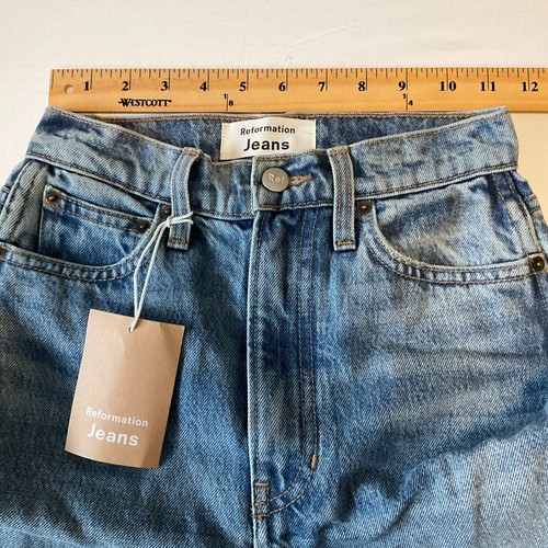 Reformation Georgia Retro Denim Jeans Womens Size 23 High Rise Flare - Picture 20 of 21