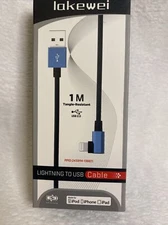 90 Degree Angle USB Fast Charging Cable Quick Charger Power Cord For iPhone iPad