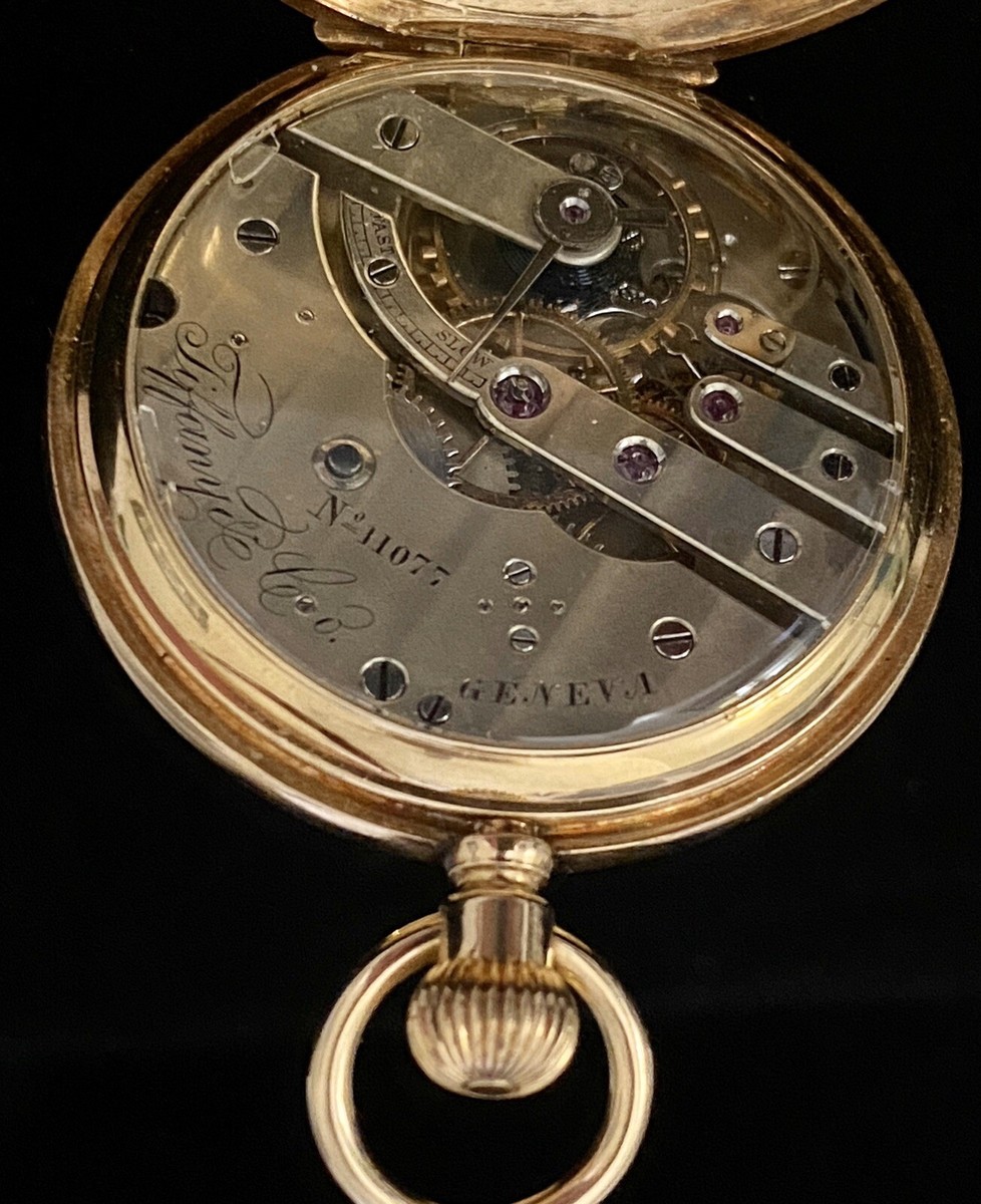 Tiffany & Co Geneva 18k Gold Chronometer Pocket Watch 41 MM