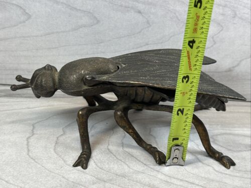 NORLEANS Brass FLY ASHTRAY Hinged Wing Unique Hand Made In Italy RARE VTG 1920 - Picture 18 of 19