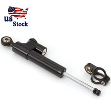 CNC Aluminum Motorcycle Steering Damper Stabilizer Linear Reversed Control Black