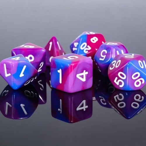 NEW RPG / D&D Dice Set of 7 - Fantasy Imagination - A mix of blue and purples - Picture 2 of 3