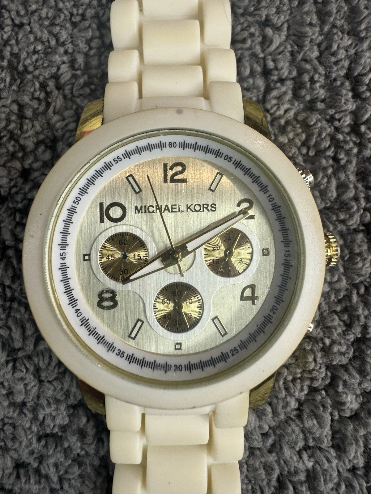 Michael Kors Sport Chronograph MK5076 Orologio da polso donna Cinturino in silicone bianco