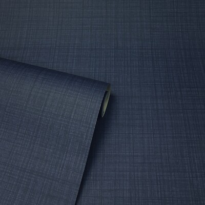 Arthouse Flachtapete Uni Weboptik Struktur Marineblau Glatt