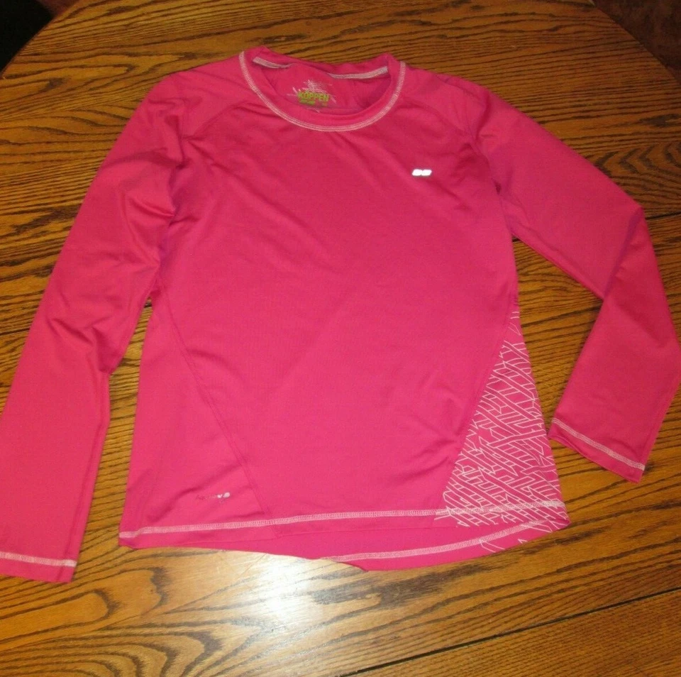 Koppen XL Rosa Tejido Cuello Redondo Manga Larga Top Capa Base Entrenamiento Barbiecore Foto 4 de 4