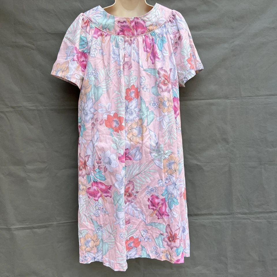 Camisón Miss Elaine Tropical Talla Mediana M Bolsillos Manga Corta Ligero Foto 2 de 4