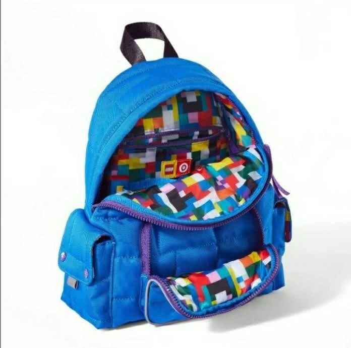 Lego Niños Azul Mochila Acolchada Bolso Puffer Ladrillo Bolso Escolar 13" Nuevo Foto 4 de 4