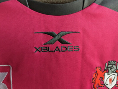 Maillot Rugby XBLADES Gloucester Rugby 2017-2018, Extérieur Rose, Taille 10 (femme)