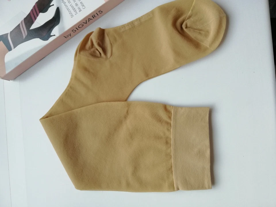 Calcetines hasta la rodilla de pantorrilla prevención de compresión 15-22 mmHg 140 DEN por SIGVARIS hechos en Suiza Foto 3 de 4