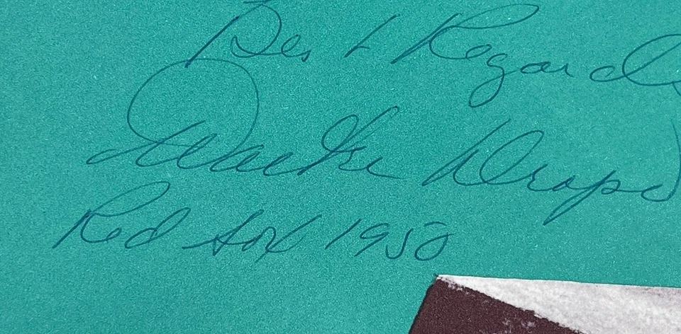 Walt Dropo 1950 Firmado Autografiado Menú Colonial En Lynnfield Massachusetts RARO Foto 2 de 4