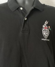 Vintage Embroidered Bugs Bunny Looney Tunes Warner Brothers Logo Polo Shirt Sz M
