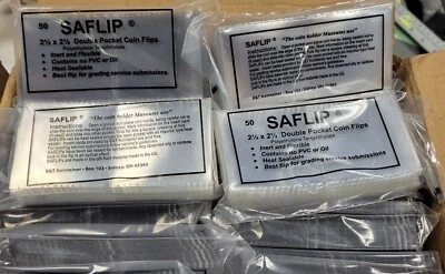 SAFLIPS 2.5x2.5" by E&T Kointainer Pack of 50 Submission Flips Museum Quality