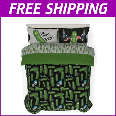 Officially Licensed Rick & Morty 7 Piece Full Bedding Set - Pickle Rick Design