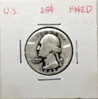 1942 D Washington Silver Quarter Coin