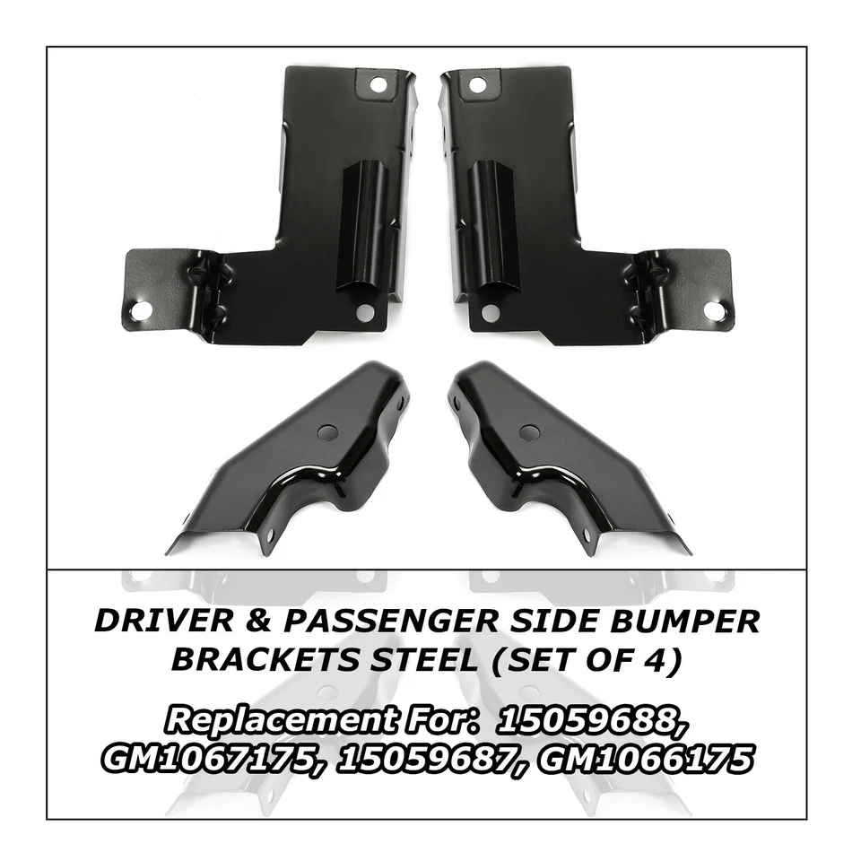 4PCS Front Steel Bumper Brackets Set For 2003-2006 Chevrolet Silverado 1500-3500 - Image 3 of 4