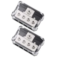VonSom 4 Way Power Distribution Block, 1x 0/2/4 AWG Gauge in / 4X 4/8/10... 