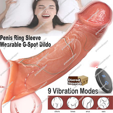 Penis Extender Dildo Vibrating Cock Ring Sleeve Massger Sex Toys for Couples