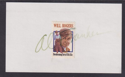 Al Franken, Comedian, US Senator from Minnesota, signed 3x5 card with stamp