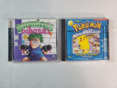 Lot of 2 CD-ROM PC Software - Pokemon Project Studio Blue & Lemmings Panitaball