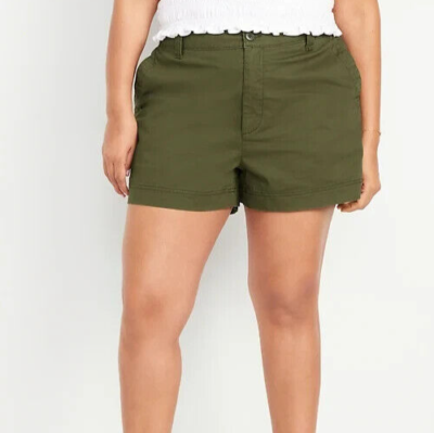 Old Navy womens NWT High Waisted OGC Chino Shorts 2X Olive Green