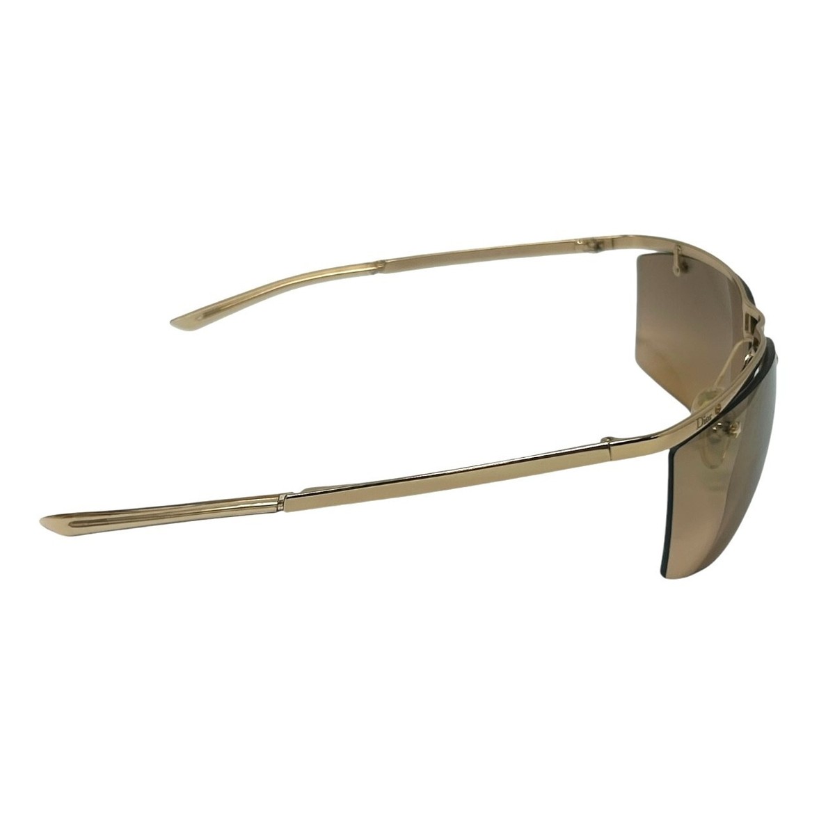 Christian Dior Vintage Logo Sunglass Shades Brown Gold