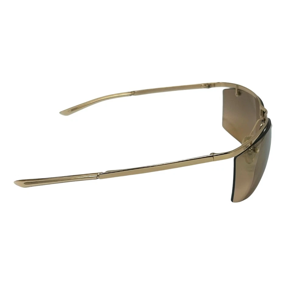 Christian Dior Vintage Logo Sunglass Shades Brown Gold Plastic Star Rhinestone - Image 3 of 4