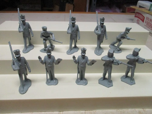 VTG Marx 60mm Hong Kong Civil War Army Men Toy Soldiers Figures Gray F41