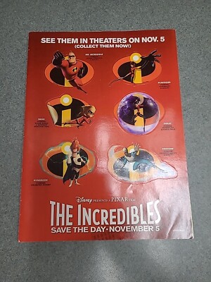 The Incredibles Stickers Disney Pixar Print Ad 2004 8x11