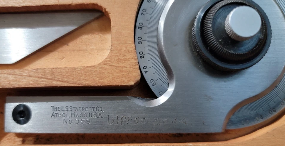 Starrett No. 359 bevel protractor 7" blade, very clean, nice case - Image 3 of 4