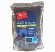 Hanes Mens 4 Pack Boxer Briefs Performance Stretch X-Temp Moisture Wicking S-2XL