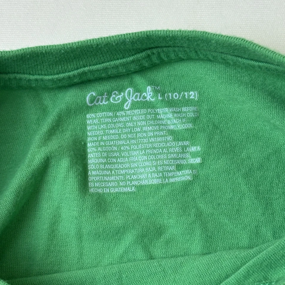 Cat & Jack Shirt Youth Large Happy Go Lucky Clover St Patrick's Day Tee Top - Image 3 of 4