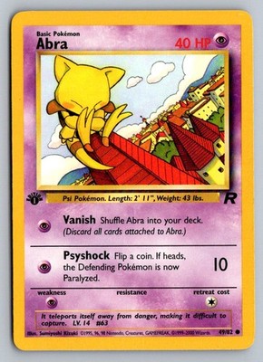 Pokemon Abra Common 1st edition Team Rocket 49/82 LP
