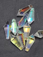 10 Suncatcher Beads Sun Waterdrop Prism Pendant Crystals Gold AB Glass DIY Craft