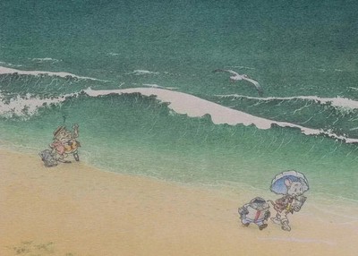 Michel PLESSIX: Reading By The Sea, EX LIBRIS Signed In Pencil, 2002, 199 Ex