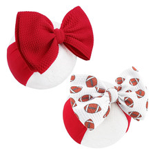 Baby Girl Football Outfit Sports Headbands for Girls Hair Bows Super Bowl Hair A