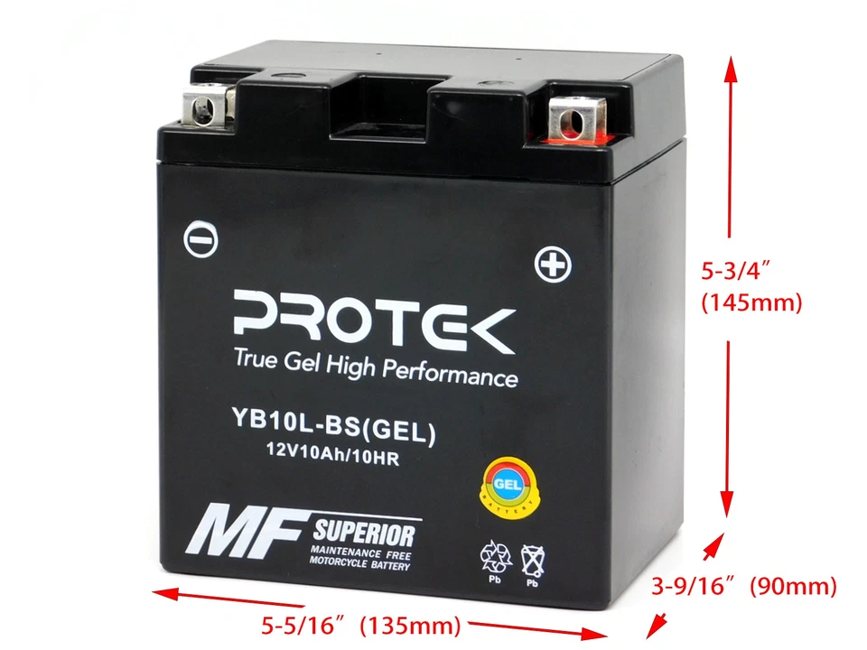 YB10L-A2 YB10L-B2 Gel Battery For 88-18 Yamaha Route 66 XV250 Virago V Star 250 - Image 4 of 4