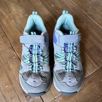 Merrell Trail Chaser Unisex Kids Sneakers Gray Blue Aqua US 2 Hook & Loop