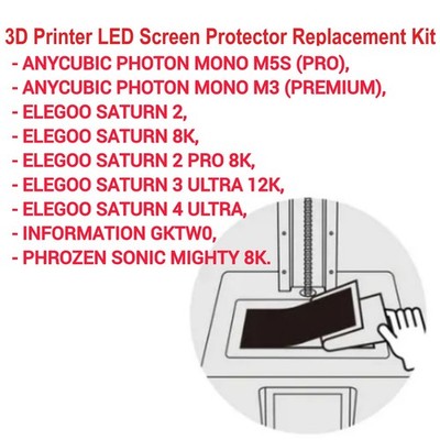 10'' LCD Screen Protector Kit for Elegoo Saturn 2 3 4 Anycubic Photon M5s M3