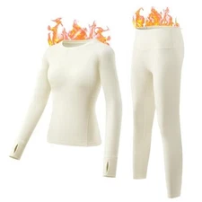 Thermal Underwear Women, Base Layer Long Johns X-Large White1 Basic Packaging